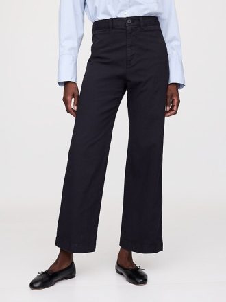 High Rise Stride Wide-Leg Glezna Kaki