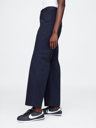 High Rise Stride Wide-Leg Glezna Kaki