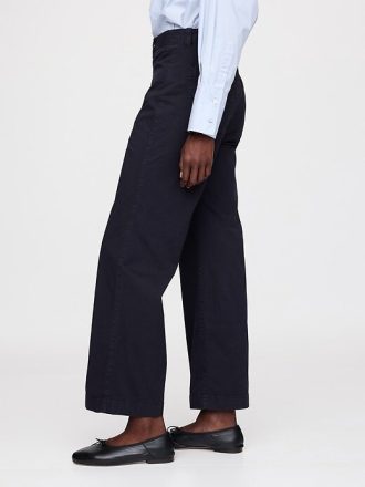 High Rise Stride Wide-Leg Glezna Kaki