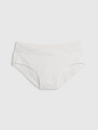 Hipster cu dantelă din bumbac elastic organic