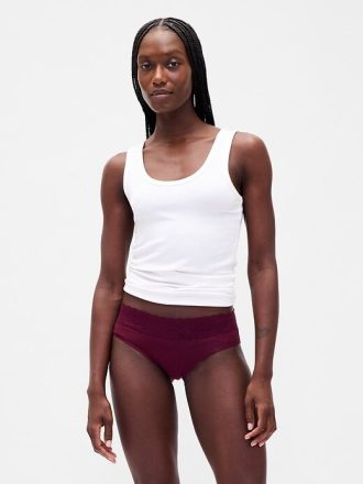 Hipster cu dantelă din bumbac elastic organic