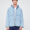Jachetă Anorak supradimensionată din denim cu fermoar