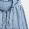 Jachetă Anorak supradimensionată din denim cu fermoar