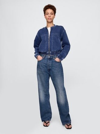 Jachetă bomber din denim tricot