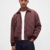 Jachetă bomber din twill spălat Jachetă bomber din twill spălat