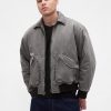 Jachetă bomber din twill spălat Jachetă bomber din twill spălat