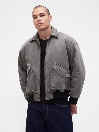 Jachetă bomber din twill spălat
