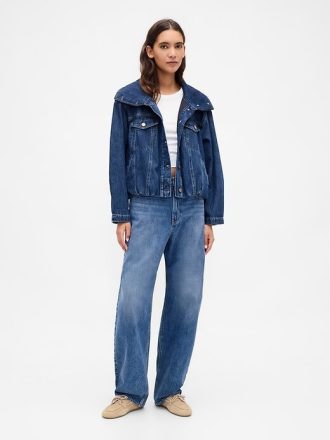 Jachetă Bubble supradimensionată din denim