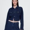 Jachetă crop din denim French Terry Icon