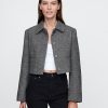 Jachetă Crop Herringbone