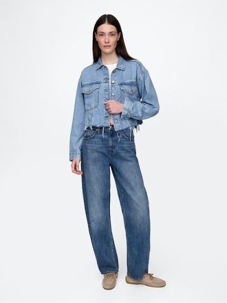 Jachetă Crop UltraSoft Icon Denim