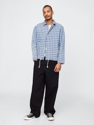 Jachetă de antrenore din denim check