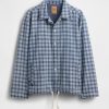 Jachetă de antrenore din denim check Jachetă de antrenore din denim check