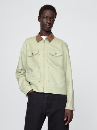 Jachetă de camioner din bumbac și in pentru adulți Jachetă de camioner din bumbac și in pentru adulți