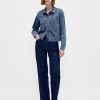 Jachetă de cămașă crop din denim Jachetă de cămașă crop din denim