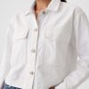 Jachetă de cămașă crop din denim
