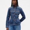 Jachetă denim peplum
