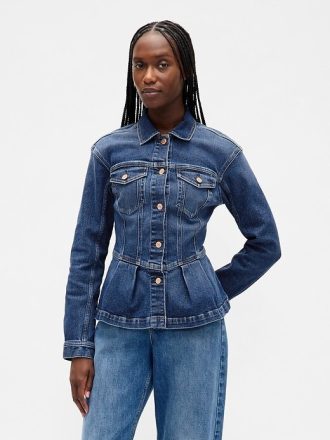 Jachetă denim peplum
