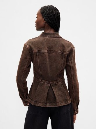 Jachetă denim peplum