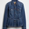 Jachetă denim peplum