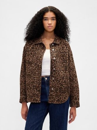 Jachetă din blugi UltraSoft Leopard