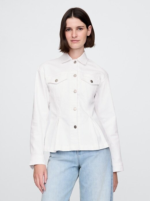 Jachetă din denim cinsată Jachetă din denim cinsată