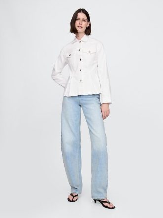 Jachetă din denim cinsată