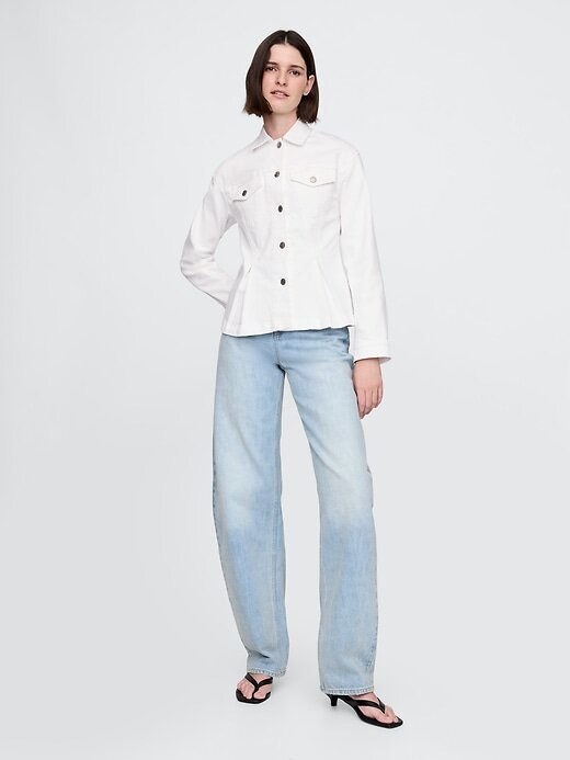 Jachetă din denim cinsată Jachetă din denim cinsată