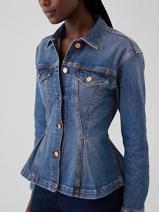 Jachetă din denim cinsată Jachetă din denim cinsată