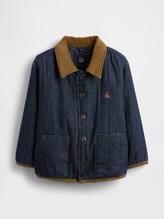 Jachetă din denim matlasată pentru bebeluși și copii mici