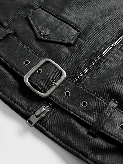 Jachetă moto din denim acoperit GapStudio Jachetă moto din denim acoperit GapStudio