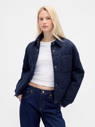 Jachetă puf din denim