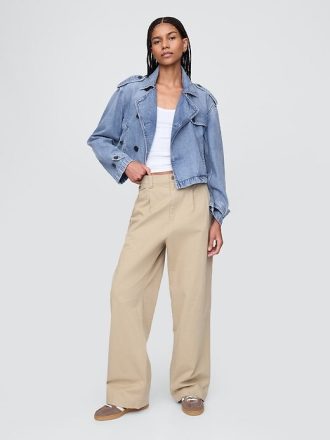 Jachetă UltraSoft Denim Crop Trench