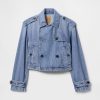 Jachetă UltraSoft Denim Crop Trench