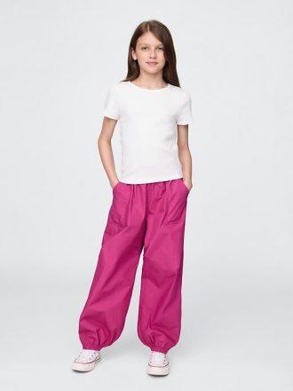 Joggeri largi din poplin pentru copii