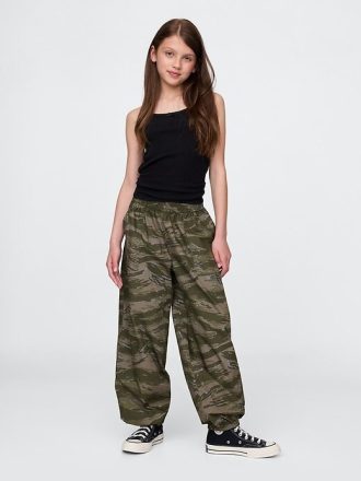 Joggeri largi din poplin pentru copii