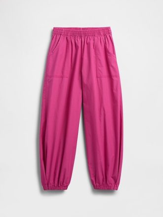 Joggeri largi din poplin pentru copii