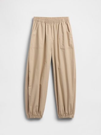 Joggeri largi din poplin pentru copii
