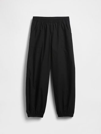 Joggeri largi din poplin pentru copii