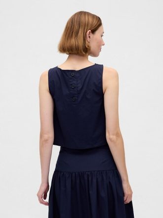 Maiou din popelin cu gâtul barca Shell