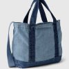 Mini geantă tote cu curea din denim cu logo Gap