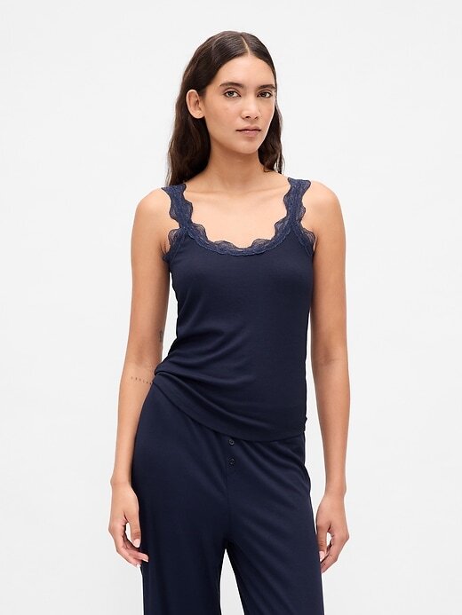 Mini Rib Lace PJ Tank Top Mini Rib Lace PJ Tank Top