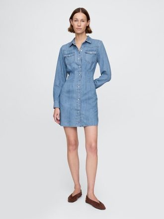 Mini rochie cămașă Western Denim