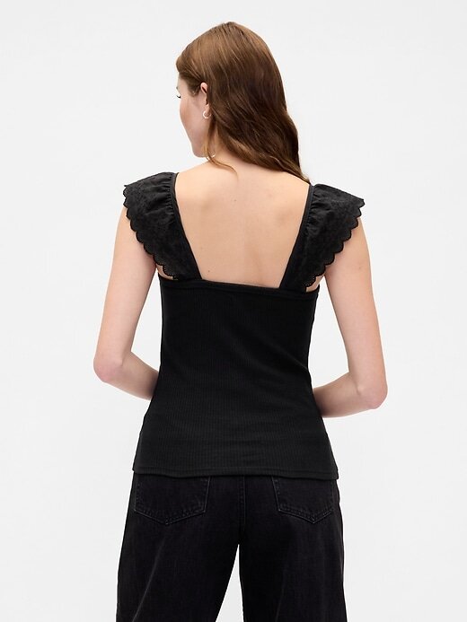 Modern Rib Flutter Tank Top Modern Rib Flutter Tank Top