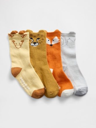 Șosete Animal Crew pentru bebeluși și copii mici (pachet de 4)