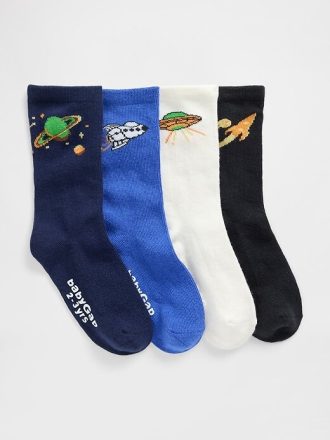 Șosete Space Crew pentru bebeluși și copii mici (pachet de 4)