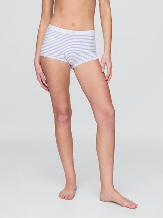 Pantalon scurt din bumbac elastic organic cu talie mare