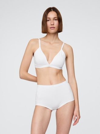 Pantalon scurt din bumbac elastic organic cu talie mare