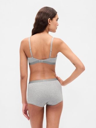 Pantalon scurt din bumbac elastic organic cu talie mare