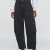 Pantaloni cargo cu talie medie